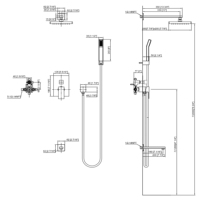 Mitigeur thermostatique chromé pour salle de bains, ensemble de robinets de bain et de douche de pluie, noir mat