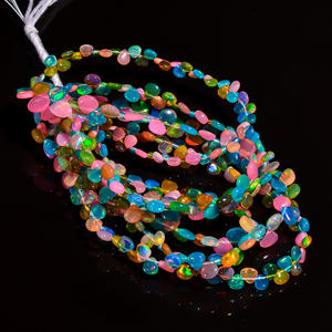 Multi perles de coeur d'opale éthiopienne, perles de pierres précieuses d'opale Welo, perles d'opale, perles d'opale de feu multi, pierre précieuse d'opale pour la fabrication de bijoux - Product Image 2