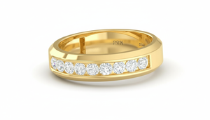 Bague en or 14 carats et diamants naturels à neuf pierres - Product Image 3