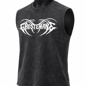 Camiseta sin mangas vintage para hombre con lavado ácido, estampado de letras góticas, estilo urbano, camiseta holgada tipo culturismo, chaleco de algodón personalizado para verano - Product Image 6