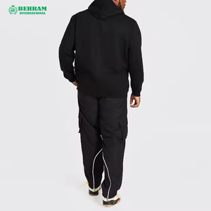 Sweat à capuche unisexe 2026 en molleton noir 100 % coton respirant à séchage rapide, coupe classique confortable à manches longues - Product Image 3