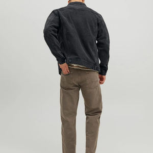 Veste en jean longue et fine de qualité supérieure pour homme, décontractée, enduite, saison hivernale, hautement respirante, personnalisable, vente en gros - Product Image 2