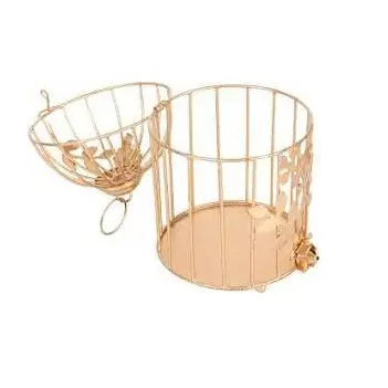 Gold Antique Finished Small Bird Cages for Decoration Outdoor Garden Usage Pet Cages Manually Manufactured in India