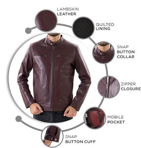 Meilleures ventes de veste en cuir véritable de rue haute pour hommes, au meilleur prix de gros, de couleurs différentes - Product Image 6