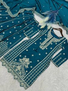 ชุดสูทผ้าไหมปักลายแฟนซีชุดเสื้อผ้าสำหรับใส่ไปปาร์ตี้ดีไซน์ล่าสุด - Product Image 4