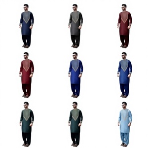 Embroidered Shirt Afghan Simple Pleated Shalwar Men's Salwar Kameez 2 Piece Customized Fabric Made Traditional Ethnic - Product Image 1