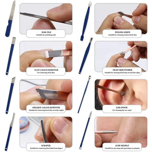 Ensemble de manucure en acier inoxydable 16 pièces Marque privée Noir Ensemble de coupe-ongles pédicure - Product Image 4