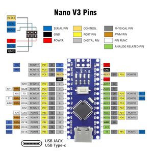 Placa de Desarrollo Aek-Tech Nano V3.0 ATmega328P con Micro-USB para Prototipos - Product Image 5