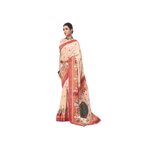 Vêtements ethniques indiens Vêtements de mariage et de festival Saree en soie Dola en viscose pure avec chemisier - Product Image 5