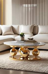 Mesa de centro atemporal de mármol de suministro directo de fábrica para decoración de sala de estar disponible a un precio asequible - Product Image 2