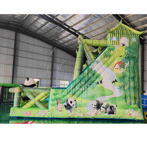 บ้านลมเป่าลมรูปแพนด้าสำหรับเล่นกลางแจ้ง พร้อมสไลเดอร์ บ้านเด้งเด้งสำหรับเด็กแบบพาณิชย์ ทำจาก PVC ทนทาน สนามเด็กเล่นแบบคอมโบ - Product Image 1