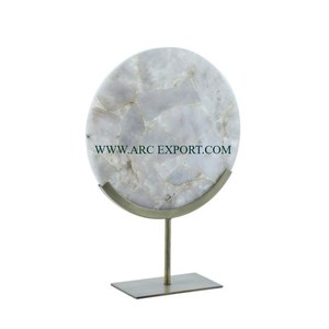 Sculptures uniques de grande texture martelée en aluminium plaqué or de conception avantageuse pour la sculpture de table de console d'hôtel la plus vendue - Product Image 6