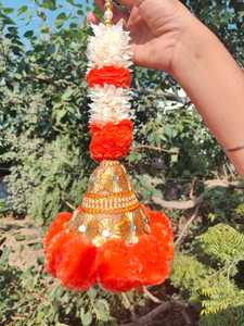 Traditional Indian Flower Garlands with Gota Kone Tassels Wedding & Pre-Wedding <b>Decoration</b> for Entrances, Ceilings, and Events - Product Image 4
