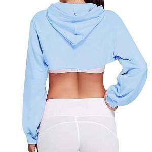 Sudadera corta con capucha para mujer Sudadera de manga larga Jersey transpirable cómodo Sudaderas con capucha cortas para mujer - Product Image 6