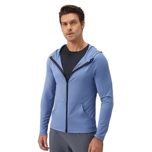 Vente en gros à la mode Vêtements de sport à fermeture éclair complète Séchage rapide Courir Coupe-vent Gym Fitness Vestes imperméables pour hommes - Product Image 2