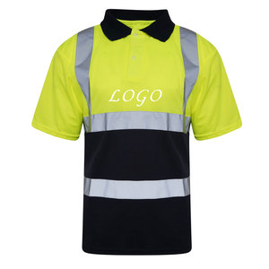 Servicio OEM personalizado Camisa Polo de seguridad reflectante de alta visibilidad Camisas de trabajo de construcción con cuello levantado de bolsillo - Product Image 4