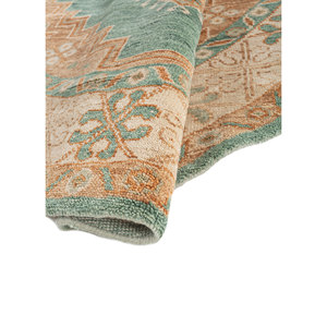 Alfombra de Lana Anudada a Mano de Gran Tamaño, Color Verde Tomillo, LCA-625, con Patrón de Medallón, para Sala de Estar, Pasillo y Formas Rectangulares - Product Image 2