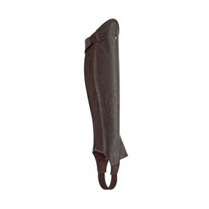 Meilleures ventes : Chaps d'équitation mi-longues pour hommes en cuir léger, avec impression de logo personnalisée, respirants et à boutons - Product Image 4