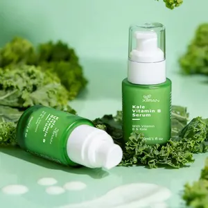 Özel etiket yüz Serum üreticisi hiyalüronik asit ve Superfood Kale nemlendirici yüz serumu ile B vitamini yatıştırıcı Serum