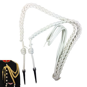 Aiguillette in White Cotton with Silver Tags Navy - Product Image 1