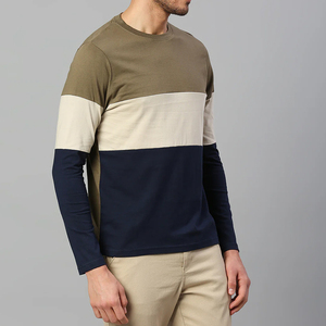 T-shirts en coton à manches longues de haute qualité pour hommes OEM fourniture directe d'usine logo personnalisé t-shirt décontracté uni en gros - Product Image 4