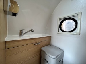 Mini Orange Caravan Travel Trailer 2 Person Modern Design <b>Plastic</b> Body <b>Slide</b>-Out Kitchen - Product Image 6