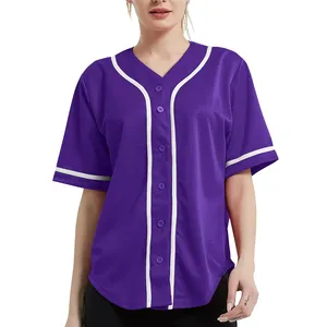 Jerseys de béisbol lisos en blanco para mujer, novedad de 2024, jersey de béisbol transpirable personalizado, camisetas de béisbol para mujer, servicio OEM