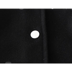 Chaquetas universitarias de lana negras con logotipo personalizado, estilo bombardero elegante con mangas de cuero, chaqueta de béisbol universitaria para hombre, envío DDP - Product Image 4