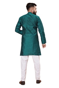Ropa de chaqueta propia India y paquistaní, pijama Kurta hecho de seda y poliéster para bodas y festivales - Product Image 2