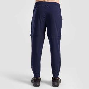 Tech Navy <b>Trousers</b> Slim Fit Regular Fashionable Linen Sports Wear Customizable Logo Zipper Decorations XL Lightweight Straight - Product Image 2