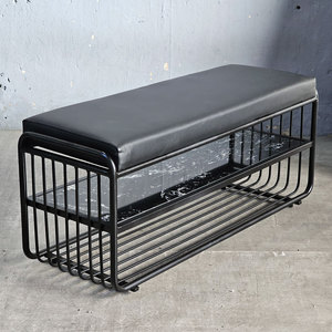 Organizador Moderno de 2 Niveles para Zapatos y Ropa, con Estructura de Hierro y Cojín, Diseño Plegable para Sala de Estar - KG68044 - Product Image 5