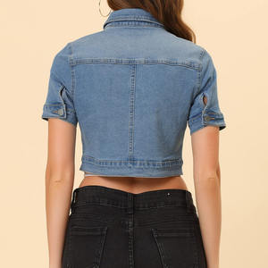 <b>Women's</b> <b>Jackets</b> 2025 New Arrivals Spring New Retro <b>short</b>-<b>Sleeve</b> High Quality Lapel Slim <b>Short</b> Denim <b>Jacket</b> Lapel Shirt for <b>Women</b> - Product Image 6