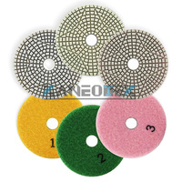 KANEOTEK Tampon de polissage de sol en diamant blanc 3 étapes 1 #2 #3 # résine Bond étoile forme humide pour granit et marbre