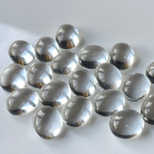 อัญมณีทรงวงรีทรงหลวมหลังเรียบ3X5มม. ถึง10x12มม. สีขาวใสธรรมชาติ - Product Image 1