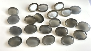 Pierre de lune grise naturelle 5x7mm ovale à facettes de qualité supérieure-Pierre de lune grise flashy ovale à facettes - Product Image 6