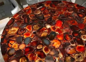 Sello de Ágata Pulida Artesanal, Decoración de Hogar de Lujo, Modelo de Flor Religiosa, Patrón de Resina, Color Personalizado, Alta Artesanía - Product Image 2