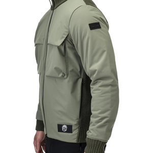 <b>Mens</b> Hybrid Tactical Sweater Jacket Zip Closure Multi Pocket Front Knit Panel Smart Casual Outerwear - Product Image 3