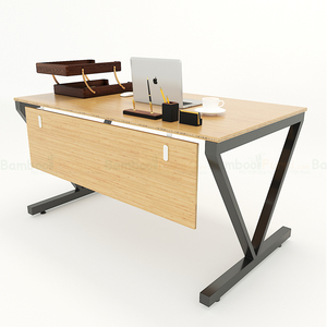BFVB006-VBamboo 140x80cm Melamine <b>Desk</b> Minimalist Luxury Sit Stand Office Computer Table with Assembled Legs - Product Image 1