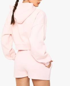 Sweat à capuche zippé court en polaire pour femme, collection hiver 2025, qualité supérieure, manches longues, en coton écologique, idéal pour l'extérieur - Product Image 3