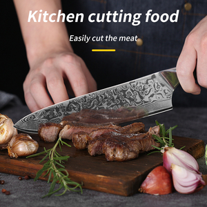 Vente en gros de couteaux de chef en acier damas japonais de haute qualité, service OEM ODM personnalisé, lames fixes et tranchantes - Product Image 2