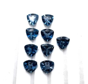 Lot de pierres précieuses en topaze bleue de Londres, taille trillion, pierres brutes, 4-7 mm, topaze bleue de Londres, pierres pour la fabrication de bijoux - Product Image 4