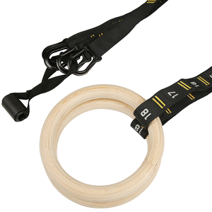 TOPKO High Quality Numbered Straps Birch Wooden Gymnastic <strong>Rings</strong> Core Workout Fitness <strong>Training</strong> Gym <strong>Ring</strong> - Product Image 3