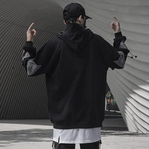 Sweat-shirts amples en molleton français, style streetwear génération Z, sweat-shirts amples avec poche cargo sur les manches, sweat-shirts tendance pour hommes, sweat-shirt à cagoule - Product Image 3