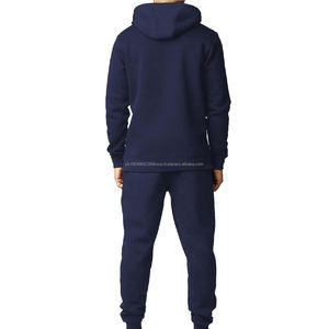 Ensembles de survêtements sportifs personnalisés de haute qualité en gros, style décontracté, 100% coton, survêtement pour hommes, à capuche, motif uni - pour l'hiver - Product Image 2