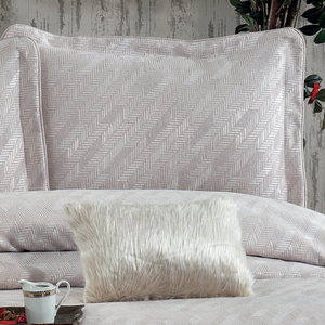Ensemble de couvre-lit de luxe personnalisé Guzide Julia Stone Color 4 pièces, 100% chenille, tissé organique, rayé, lavable, anti-acariens - Product Image 3