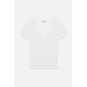 Camiseta Casual con Cuello en V de Mezcla de Lino/Algodón - Product Image 5