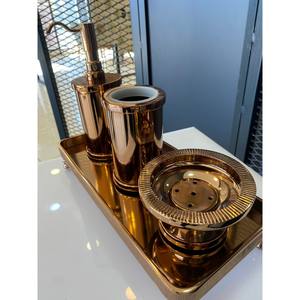 Plateau sur pied en laiton massif, écologique, fait à la main, durable, plateau de luxe pour la cuisine et la salle de bain, pour la maison et l'hôtel - Product Image 4