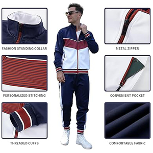 Nuevo chándal informal Atlético transpirable a prueba de viento para hombre, conjunto de chándal de manga larga, chaqueta para correr con cremallera completa, servicio OEM - Product Image 4