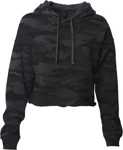 Ensembles de survêtements personnalisés pour femmes, comprenant un crop top à capuche imprimé hiver et un pantalon droit, avec broderie frontale, style vintage/délavé à la pierre/délavé à l'acide - Product Image 1