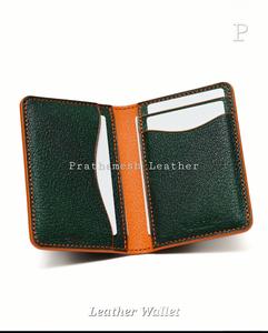 Portefeuille en cuir bicolore pour hommes Prix de gros sécurisé Portefeuilles classiques fabriqués à la main Portefeuille d'affaires élégant en cuir incroyable pour hommes - Product Image 2